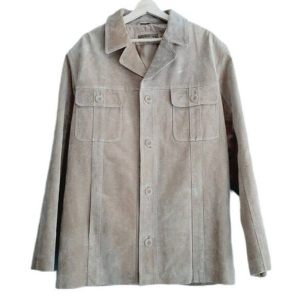 HATAWAY Vintage Genuine Suede Blazer Jacket Light Tan Men's Sz XL